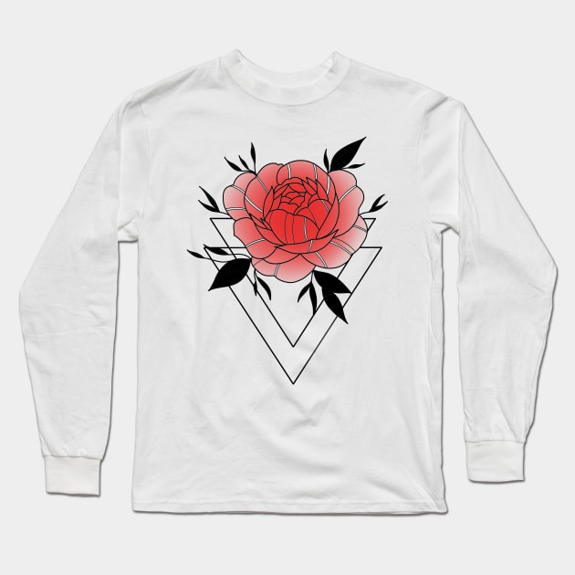 Pink peony Long Sleeve T-Shirt by Misfit Merch